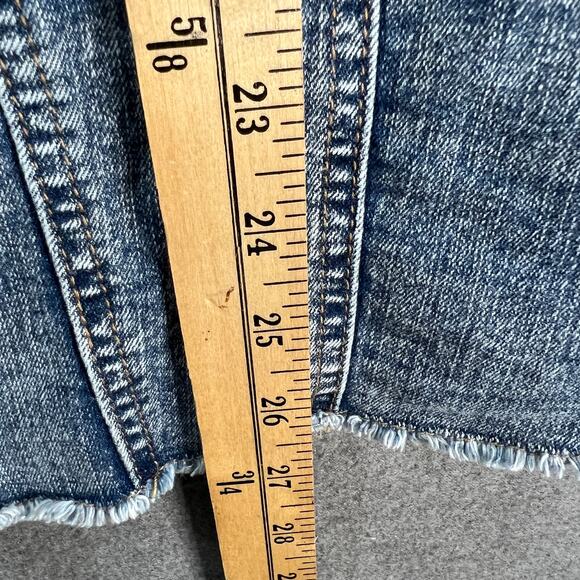 LOGO by Lori Goldstein Denim Jacket with Frayed Hem Medium Vintage Reg 16 - Picture 5 of 9